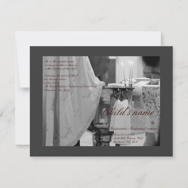 Convite Batismal (Frente)