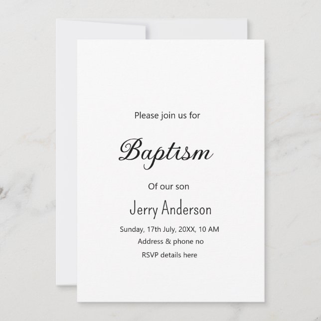 Convite Batismo católico crianças modernas e simples QR mí (Frente)