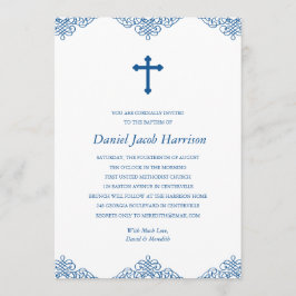 Convite Batismo/Christening de Meninos Azuis