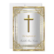 Batismo/Christening Dourado da Cruz Branca Pérola