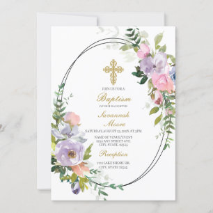 Convite Batismo colorido do buquê