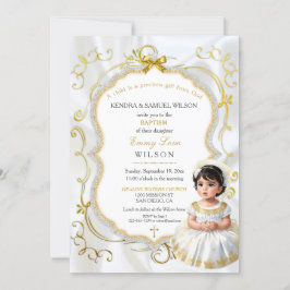 Convite Batismo Comunhão Batizado Menina Ouro Branco