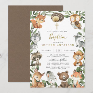Convite Batismo/Convite De Natal Para Animais Da Floresta