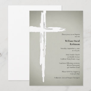 Convite Batismo Cristão Religioso Minimalista
