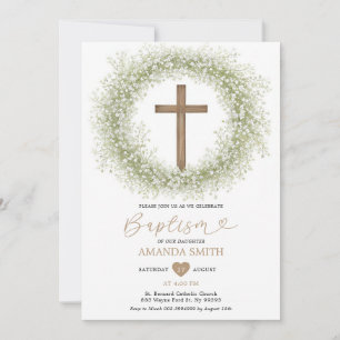Convite Batismo da Criança da Cruz Vermelha Branca