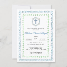 Convite Batismo da Cruz Azul Crest Botânico