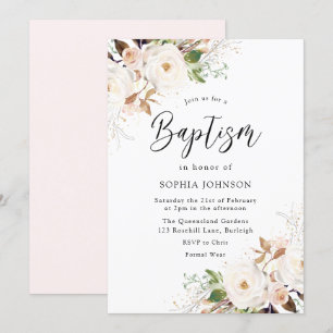 Convite Batismo da Floresta Branca de inverno