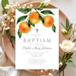 Convite Batismo da Garota Botânica das Laranjas Elegantes