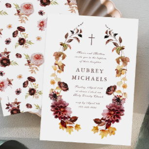 Convite Batismo da Menina Simples da Cruz bonito