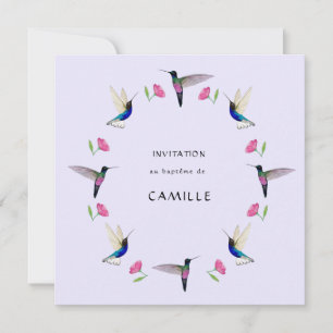 Convite Batismo de Hummingbird