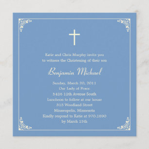 Convite Batismo de Quadro Elegante/Convite de Natal