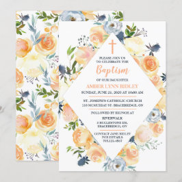 Convite Batismo de Rosa e Thistle Baby e Brunch