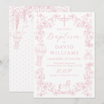 Batismo Digital Elegante para Garota Branca Rosa