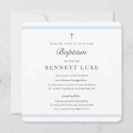 Convite Batismo dos Meninos de Elegância Moderna