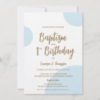 Batismo Dourado azul e junta primeiro aniversario