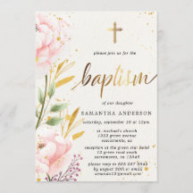 Batismo Dourado E Cor De Água Rosa