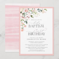 Batismo e primeiro aniversario de Menina Floral Ro