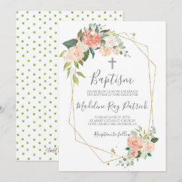 Convite Batismo Floral