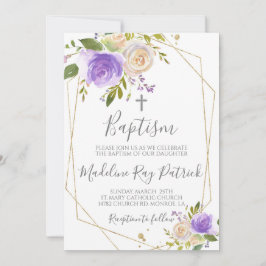 Convite Batismo Floral