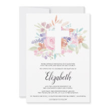 Batismo floral cristão verde-rosa-macio