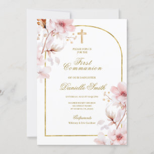 Convite Batismo Floral da Cereja