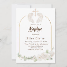 Batismo Floral das Asas Cruzadas da Igreja ouro