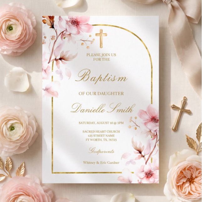 Convite Batismo Floral de Cerejeira (Criador carregado)