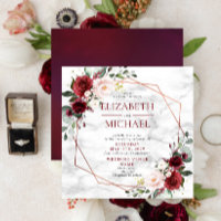 Batismo Floral de Cores Aquáticas Burgundy Elegant