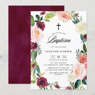 Convite Batismo Floral e Borbulhante