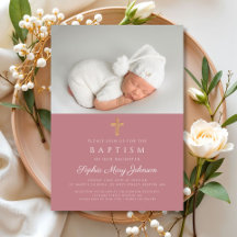 Batismo Fotográfico de Rapariga Religiosa Rosa Mod