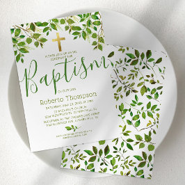 Convite Batismo Gênero Cristo Botânico Neutro