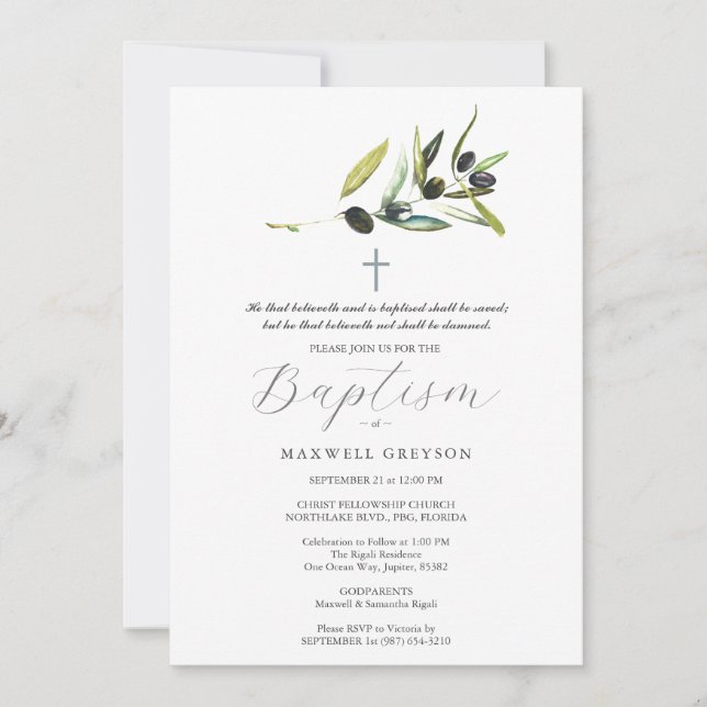 Convite Batismo Inventa Látea Religiosa (Frente)