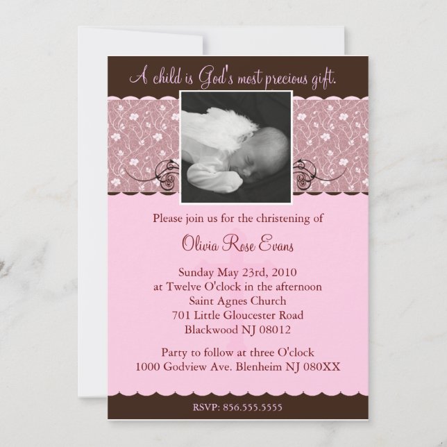 Convite Batismo/Invitaion baptismal (Frente)