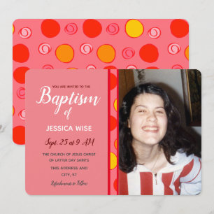 Convite Batismo LDS Movimentação geométrica