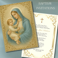 Batismo Mary Jesus Azul e Dourado