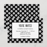 Batismo Mínimo de Polka-Dot Preto e Branco