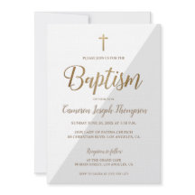 Batismo Moderno Dourado e Branco de Cinzas Simples