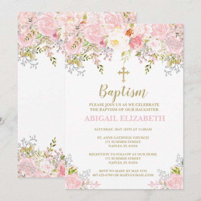 Convite Batismo, Natal, Dedicação (Frente/Verso)