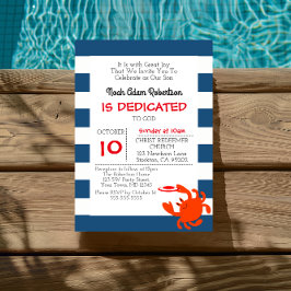 Convite Batismo Personalizado Do Caranguejo Náutico marinh