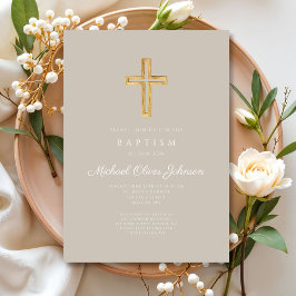 Convite Batismo religioso de Escritura Cruzada