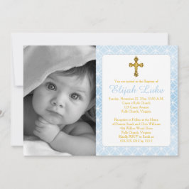 Convite Batismo | Roteiros de Eternidade Dourada Foto Cruz