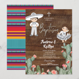 Convite Batismo Russo Mexicano Garota Charro Rapariga Gême