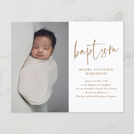 Convite Batismo Simples de Script Moderno de Orçam