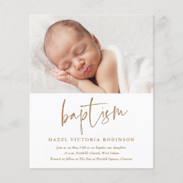 Convite Batismo Simples de Script Moderno de Orçam