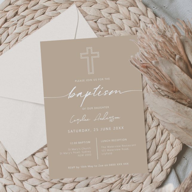 Convite Batismo simples e minimalista (Criador carregado)