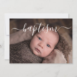 Convite Batismo tipográfico de Script Manuscrito