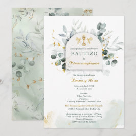 Convite Batizado e Primeiro Aniversário de Gêmeos