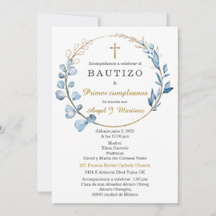 Convite Batizado e Primeiro Aniversário Menino