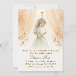 Convite Batizado Personalizado de Menina