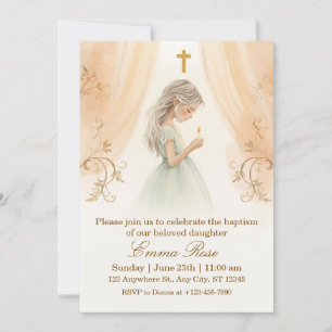 Convite Batizado Personalizado de Menina